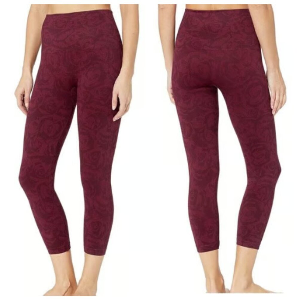 Spanx Look at Me Now Seamless Leggings Shaping Garnet Rose Maroon Purple Size M